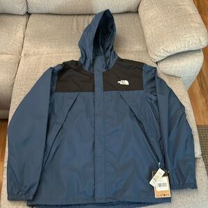 The Northface Men’s Antora Jacket Size Large Blue/Black NWT